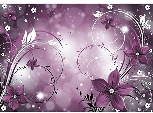 Runa Art Papier peint intissé 396 x 280 cm Résumé fleur | Toison Décoration Murale Salon Chambre á Coucherr | Fabrication Allemande | violet 9205012b