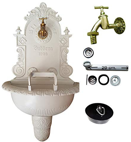 MG2-FF-W Wandbrunnen Bassena Wand Brunnen weiß 1926