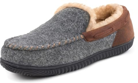 RockDove Herren Hausfeuer Mokassin Hausschuh mit Rückstellschaum, 43 EU, Anthrazit