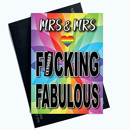 Lustig Mrs. und Mrs. F Cking Fabulous Lesben Hochzeit Karte Weihnachten Karten PC962