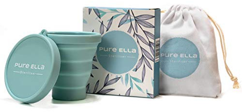 Pure Ella Menstrual Cup Steriliser - Microwave Safe, Collapsible and BPA Free Silicone Period Cup Cleaner - Ecofriendly Feminine Hygiene