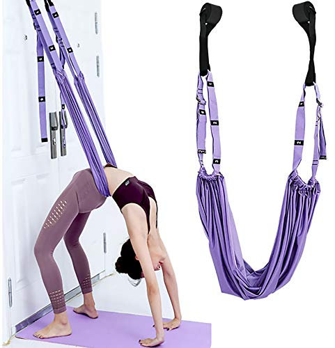 Yogagurt Beinstretcher Stretching Band Dehnungsband - Yoga Gurte aus Polyester Baumwolle, Inversion Stretch, Übungsband für Yoga Ballett Pilates Gymnastik Flexibilität Training, Lila 1Stück