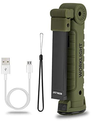 Vagocom LED Rechargeable Flashlights Work Lights, COB Cordless Magnetic Torch,5 Modes Portable Inspection Light for Mechanics,Automotive Tools,Garage,Christmas Birthday Gift(1 Pack)