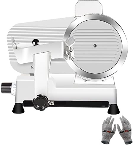 Meat Slicer 340WHome Use and for Commercial 10-inch Electric Food Slicer with Chromium-plated Steel Blade and Built-in Sharpening Stone Easy to Clean Adjustable Thickness Cuts Meat Bread and Cheese
