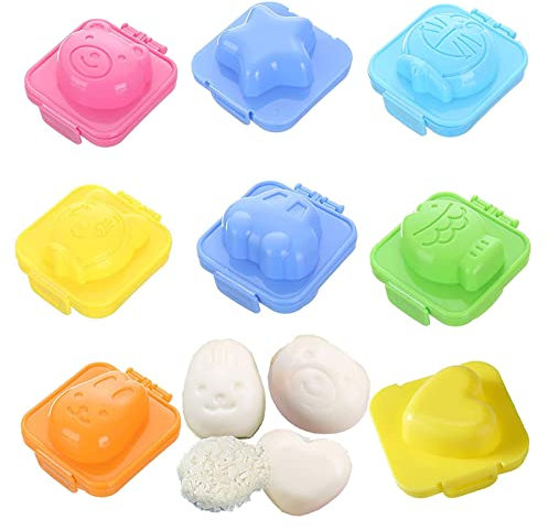 8 Stk Gekochte Eier Sushi Reisform Kunststoff Eier Former Sushi Reis Kuchen Roller Mold Gesund Antihaft Oberfläche Einfach säubern, für Sushi Restaurants, Hause, Büro, Camping usw—Zufällige Farbe