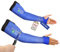 Schwer Manguito de brazo resistente a cortes de alta gama de para piel fina y abrasiones Manguito de brazo resistente a cortes para protección de antebrazos en jardín, reparaciones y cocina（1par,azul)