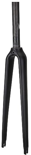 LHHL Fourche for Vélo De Route Fibre De Carbone 700C 1-1/8 25.4mm for Vélo De Route Frein À Disque Rigide Fourches QR 9x100mm Tube Droit Vélo Fourches Avant (Color : Black Matte, Size : 700c)