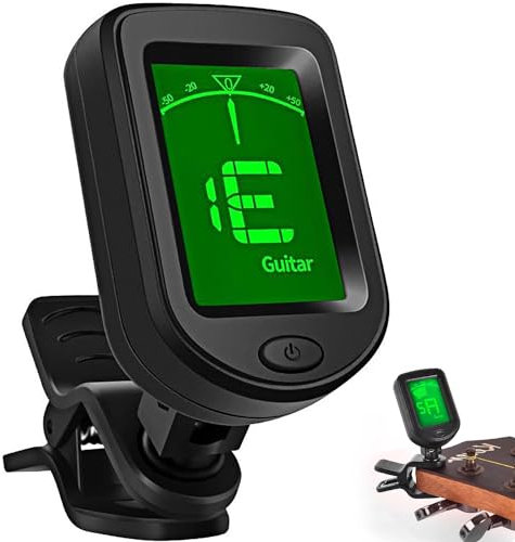 SULIVES Guitar Tuner Clip On - Digital Tuners for Acoustic Guitar, Electronic Guitar, Bass, Violin, Ukulele - Lightweight, Accurate, and Essential Musical Accessory