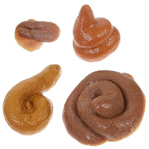 ibasenice 4 Stück simulierter Hocker Spielzeuge gefälschtes Kotspielzeug Party Fake Poo Spielzeug gefälschtes Poop-Spielzeug Halloween Requisiten Sand Skulptur falscher Hund Plastik