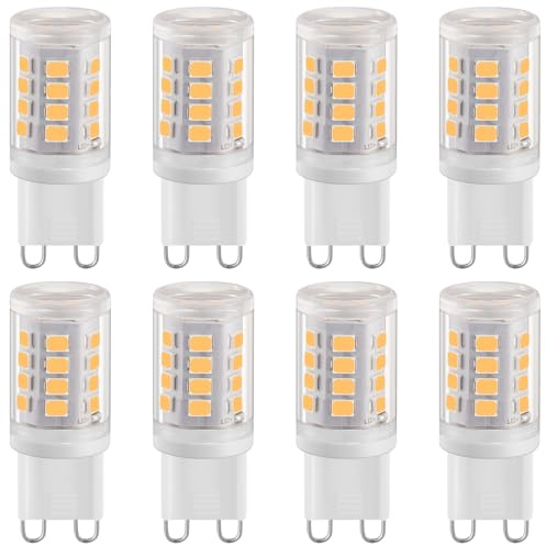 Euxper G9 LED Lampen 2W Neutralweiß, 280LM G9 LED Glühbirne, Entspricht 28W Halogen birne, Kein Flackern LED G9 Leuchtmittel, AC 220-240V, 360°Abstrahlwinkel, 8er Pack