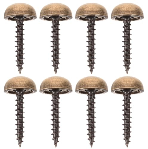 STAHAD Vis Avec Cache TêTe DéCoratif En Laiton Lot De 8 Vis Auto-Taraudeuses 12Mm Pour DéCoration Miroir Meubles Bois Couverture EsthéTique
