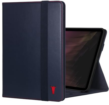 TORRO Lederhülle kompatibel mit iPad Pro 11 M5 / M4 - Echtleder iPad Pro 11 2025/2024 Hülle mit Standfunktion, Apple Pencil-Konnektivität und Wake/Sleep Funktion (Marineblau)