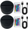 2 piezas 3D LED luz nocturna base de luz: base LED con mando a distancia y cable USB, lámpara de ilusión 3D 7 colores luces regulables, lámpara decorativa para habitación de los niños, dormitorio,