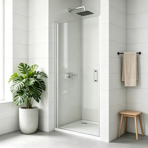 DOOLEEWEE Duschtür 100 x195cm nischentür dusche Nano Glas Duschkabine Pendeltür dusche duschtrennwand Duschabtrennung