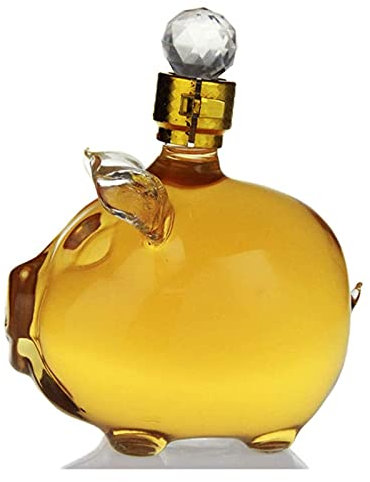 Decanter for whisky in cristallo, decanter in vetro cristallo soffiato a mano a forma di maiale carino, decanter a forma di maiale
