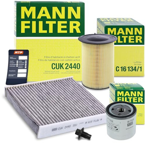 MANN-FILTER Inspektionspaket Filterset 1x Ölfilter, 1x Luftfilter, 1x | Kompatibel mit: FORD FOCUS II, FOCUS II Cabriolet, FOCUS II Stufenheck, FOCUS II Turnier, VOLVO C30, S40 II, V50