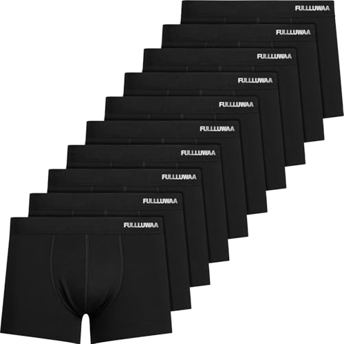 Fullluwaa Mens Boxers Cotton 10 Pack, No Scratch, Breathablee and Soft | Boxers for Men Multipack, Mens Underwear, Multipack Value, Comfortable, Tag-Free, Underpants Men Without Scratching Notes