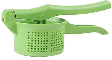 Mikinona Presse-purée Manuel Compact En Plastique Vert, Ustensile Cuisine Léger Poignée Antidérapante, Pour Purée De Pommes De Terre Et Fruits, Usage Domestique