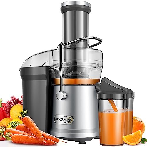 GDOR 1200W Juicer with 3.2 Larger Feed Channel, Titanium Enhanced Cutting System, Centrifugal Juice Extractor Maker with Heavy Duty Full Copper Motor,