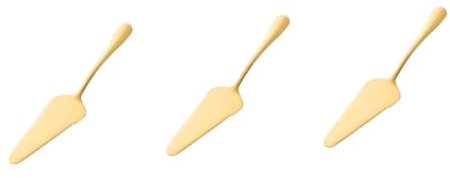 PRETYZOOM 3St Kuchenschaufel Edelstahl pizzaschneider ausstechplatte küchenmesser cutterklingen Tortenheber Spachtel gezähnt schuhlöffel stichsäge Backschaufel Hochzeitstortenschaufel Golden