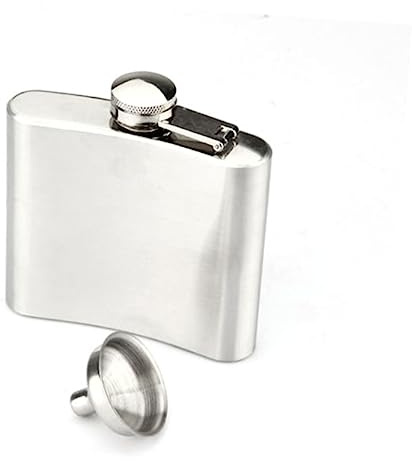 WEKADRIN 5oz Frasco De Vino De Acero Inoxidable De Petaca Para Whisky Vodka y Licor Con Mini Embudo Para Hombre