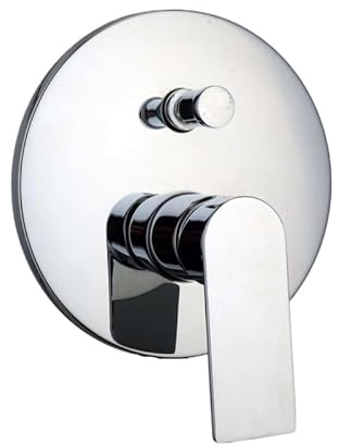 IMPALLI Unterputz-Duschmischer Zwei-Wege-Duscharmatur mit Umsteller, Mischbatterie für Dusche, Chrom-Finish, Duschmischer, Serie 18, runde Platte