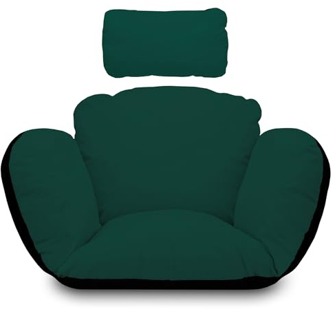 Amazinggirl Coussin Fauteuil Suspendu extérieur - Grand Coussin pour Chaise Suspendue Jardin et Fauteuil papasan Idéal pour Fauteuil rotin et Confortable et résistant Vert B
