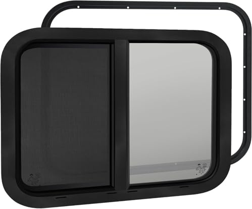 Fenêtre Caravane 600x300mm Avec Moustiquaire, Latérale Camping-Car | Fenêtre De Camping-Car Avec Protection Solaire Et Ventilation, Idéale Pour Caravanes, Remorques Et Aménagements Mobiles