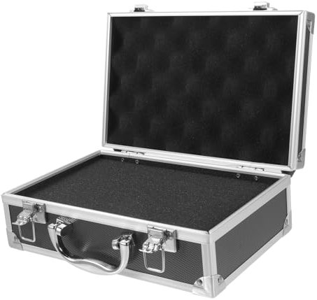 HOMSFOU Werkzeugkoffer aus Aluminiumlegierung Abschließbar mit Schaumpolsterung Kompakt Tragbar Multifunktional für Elektriker Reisen und Aufbewahrung