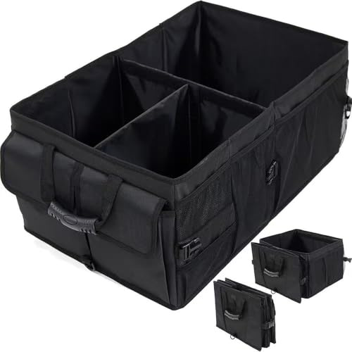 JMROY Kofferraum Organizer 45L Auto Kofferraumtasche | Organizer Auto | Faltbare, stabile und wasserdichte Kofferraumtasche (schwarz)