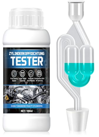 NoxGule Zylinderkopfdichtung Tester, CO2 Tester Kühlwasser, Kühlmittel Tester, Schnelle Präzise Erkennung, Kühlsystem Abgastest Auto, für Zylinderkopfdichtung, PKW, LKW & Wassergekühlte Motoren, 100ml
