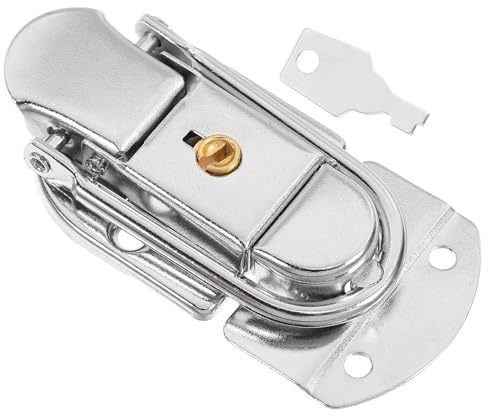 KALLORY Iron Metal Hasp Lock Box Latch for Suitcase, Small Latch Hasp with Silver Finish, Secure Luggage Feature, Sturdy and Not Easy to Break, for Travel Suitcases and Boxes