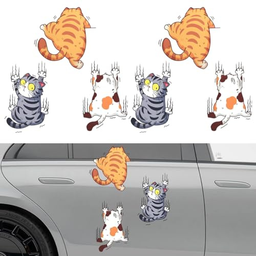 CATZUM 9 Stück Lustige Pfotenabdrücke Auto Aufkleber Katze für Zimmer, Laptop, Auto, Motorrad, Fenster Deko