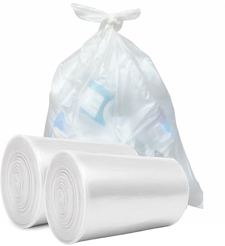 Liquipak Heavy Duty Clear Refuse Sacks – 100L Rubbish Bags, Large Bin Liners, Eco-Friendly 100% Recycled LDPE, Strong 100 Gauge Clear Recycling Bags - 80 Bags (2 Rolls)