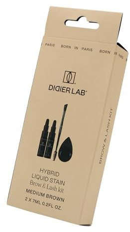 DIDIER LAB Hybrid Eyebrow & Eyelash Tint Kit – Medium Brown – Färgar huden i upp till 10 dagar & håren i upp till 6 veckor – Finns i 4 nyanser