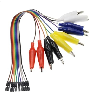 Monjule 20MM 30MM 10Pin Double-end Alligator Clips Jump Wire Male Female Crocodile Clip Test Lead Jumper Wire Line Cable DIY Connection(Female Head 2CM)