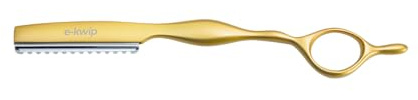 E-Kwip Rasiermesser Razor Gold - Friseurzubehör in matt-gold - ergonomisch, kompatibel mit Feather Standardklingen