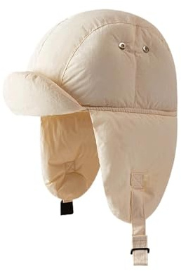 NLFI pilotmössa LeiFeng-mössa för män och kvinnor, vinter, förtjockad, enfärgad, varm köldbeständig, hörselskydd, mångsidig, flygande mössa, cykling utomhus, Beige, one size