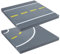 Strictly Briks Premium 25x25cm Gray Straight and Curved Road Base Plate - Set of 8 Stackable Baseplates - Compatible with LEGO Blocks, Compatible with LEGO Base Plates