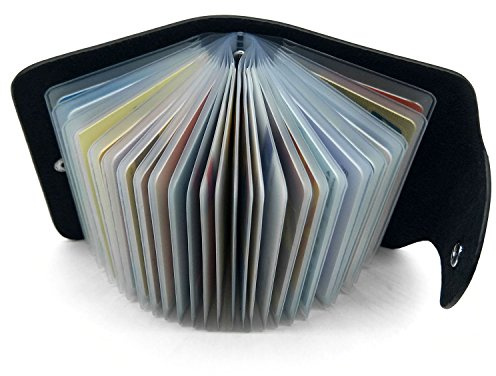 AltomStar Kreditkartenetui Herren Kartenetui Leder Herren - 26 Karten (Schwarz)