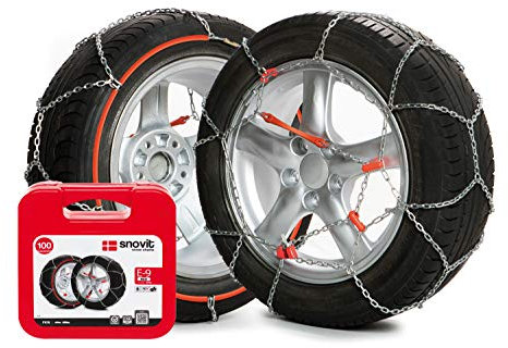 SNOVIT E-9 NEO Talla 100 - Cadena de nieve metálica 9 mm. Turismo. Certificación ÖNORM EN16662-1. Set 2 Uds.