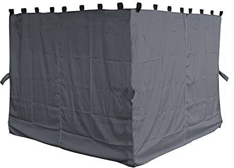 QUICK STAR 4 Seitenteile für Pavillon Nizza 3x3m Seitenwand Grau RAL 7012