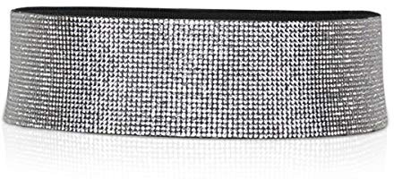 LumiSyne Mode Ledergürtel Für Damen Taillengürtel Elastisch Ohne Schnalle Glänzender Diamant Strass Verziert Breit Hüftgurt Kleider Gürtel