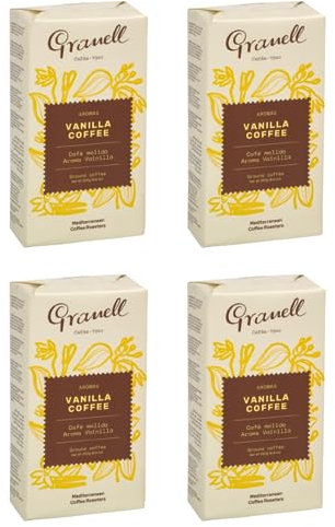Granell Cafes-1940 Granell - Pack Arômes Vanille | Café Moulu 100% Arabica avec une Legère Touche de Vanille | 4 Paquets X 250 Gr