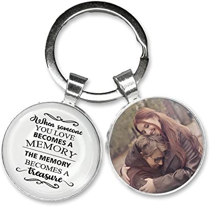 Personalised Photo Keyring Memorial Gifts for Dad Grandad Gramps Mum Nanny Grandma Loss Love in Heaven Memory Bereavement Remembrance Poem Handmade Custom Keychain Keepsake
