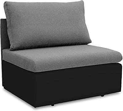 bonni Toledo Lehnsessel, Sessel mit Schlaffunktion, Schlafsofa, Klappsofa, Schlafcouch, Bettsofa, vom Hersteller, Couch, Couchgarnitur, Sofagarnitur, Ideal für kleine Wohnungen (Grau/Schwarz)