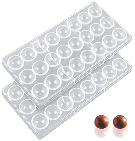 YXHZVON 2 PCS Stampo per Cioccolato in Policarbonato, Stampi Cioccolatini Policarbonato per cubetti di ghiaccio, fai da te, utensili da cucina,trasparente