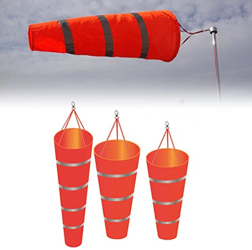 RANRAO Red Airport Windsack, Ripstop-Polyester, Windmessung, Sockentasche für Garten, Outdoor, 60/80/100 cm