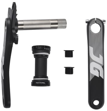 JGbike Crankset AL-6061-T6 Aluminum Alloy CNC Manufactured, 4 Spider Arms, AL7075 104BCD Chainring, 30T 32T 34T 36T 38T 40T, 68-73mm Bottom Bracket or Square Bottom Bracket