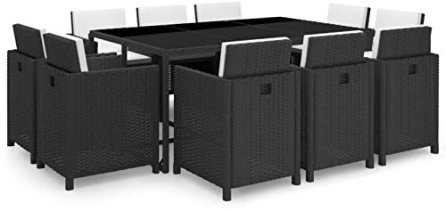 Festnight Rattan Gartenmöbel Set 10 Personen Sitzgruppe Garten Essgruppe Gartentisch mit 10 Stühlen Set Polyrattan Gartengarnitur Sitzgarnitur Esstisch Terrassenmöbel Rattanmöbel
